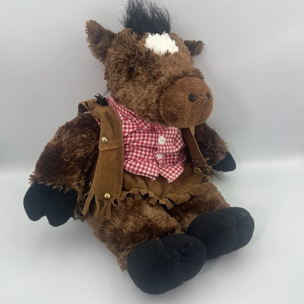 Vintage 2001 The Bear Factory Western Pony Horse Cowboy Plush Stuffed Animal 16
